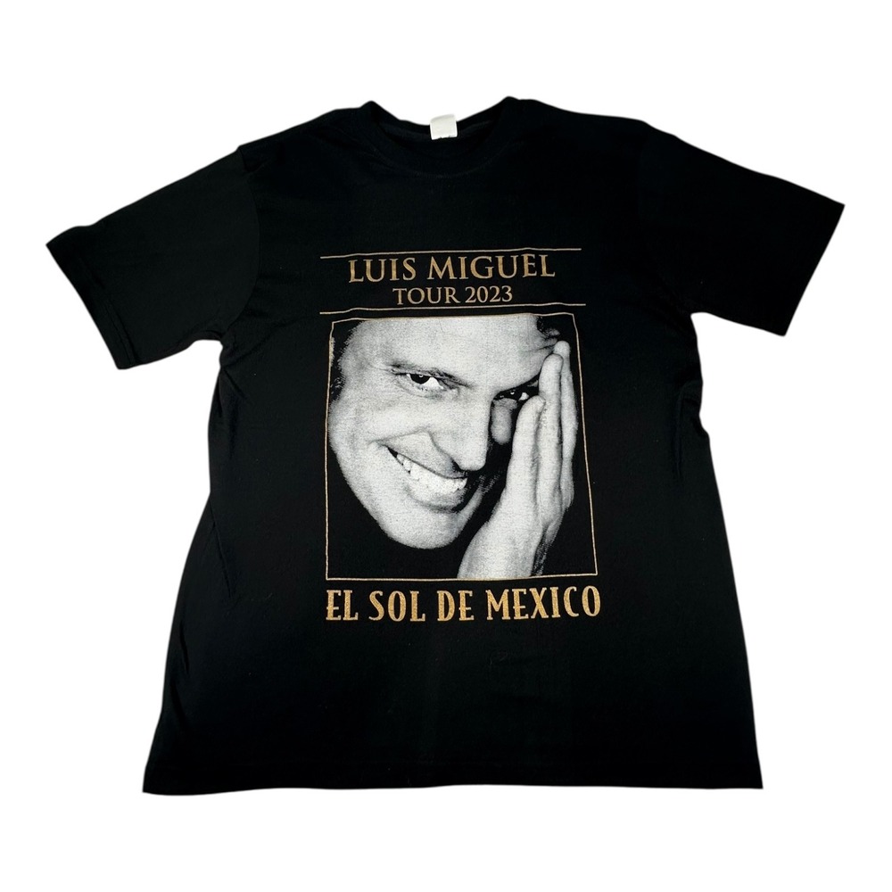 Luis Miguel Tour 2023 T-Shirt El Sol De Mexico Concert Dates Black Mens‎ L